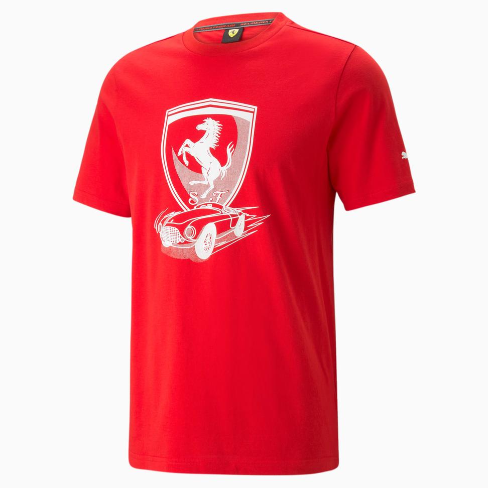 Ferrari Race Big Shield Tee Red Men