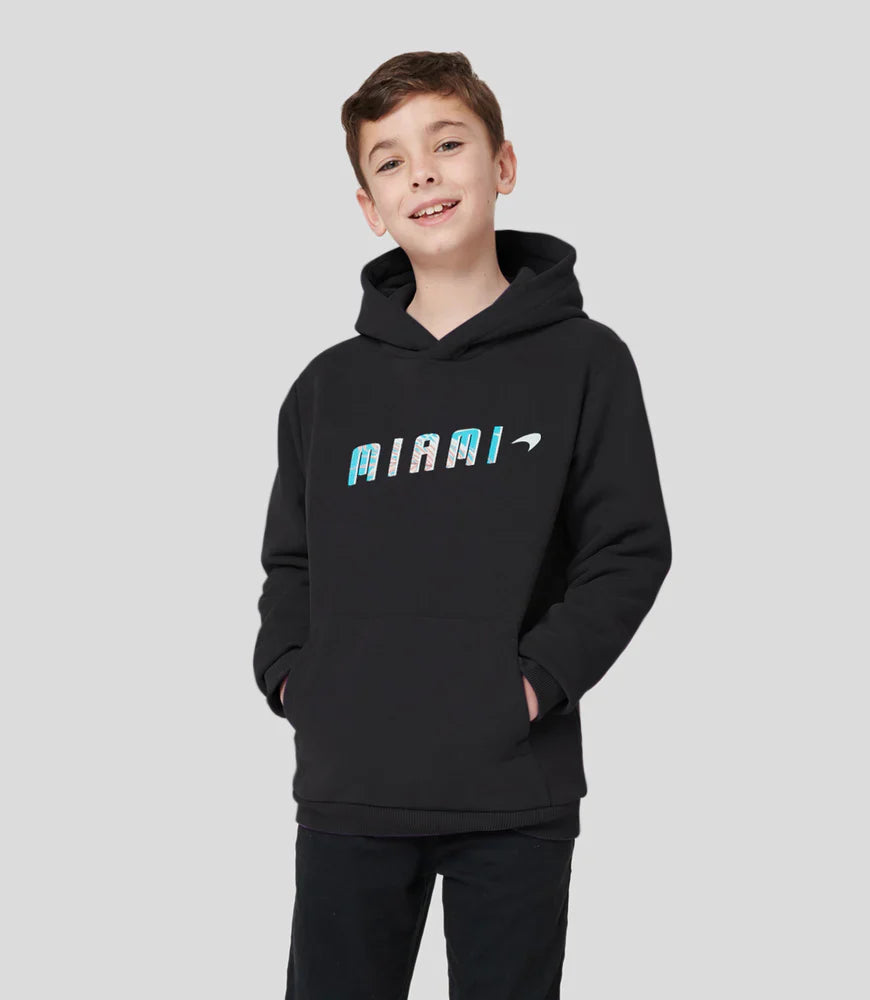 McLaren 2023 Miami Palm Graphic Hoodie Black Junior