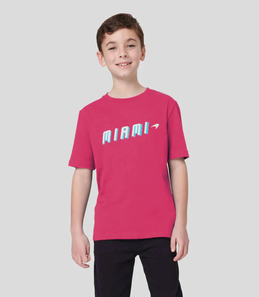 McLaren 2023 Miami Neon Logo T-shirt Pink Junior