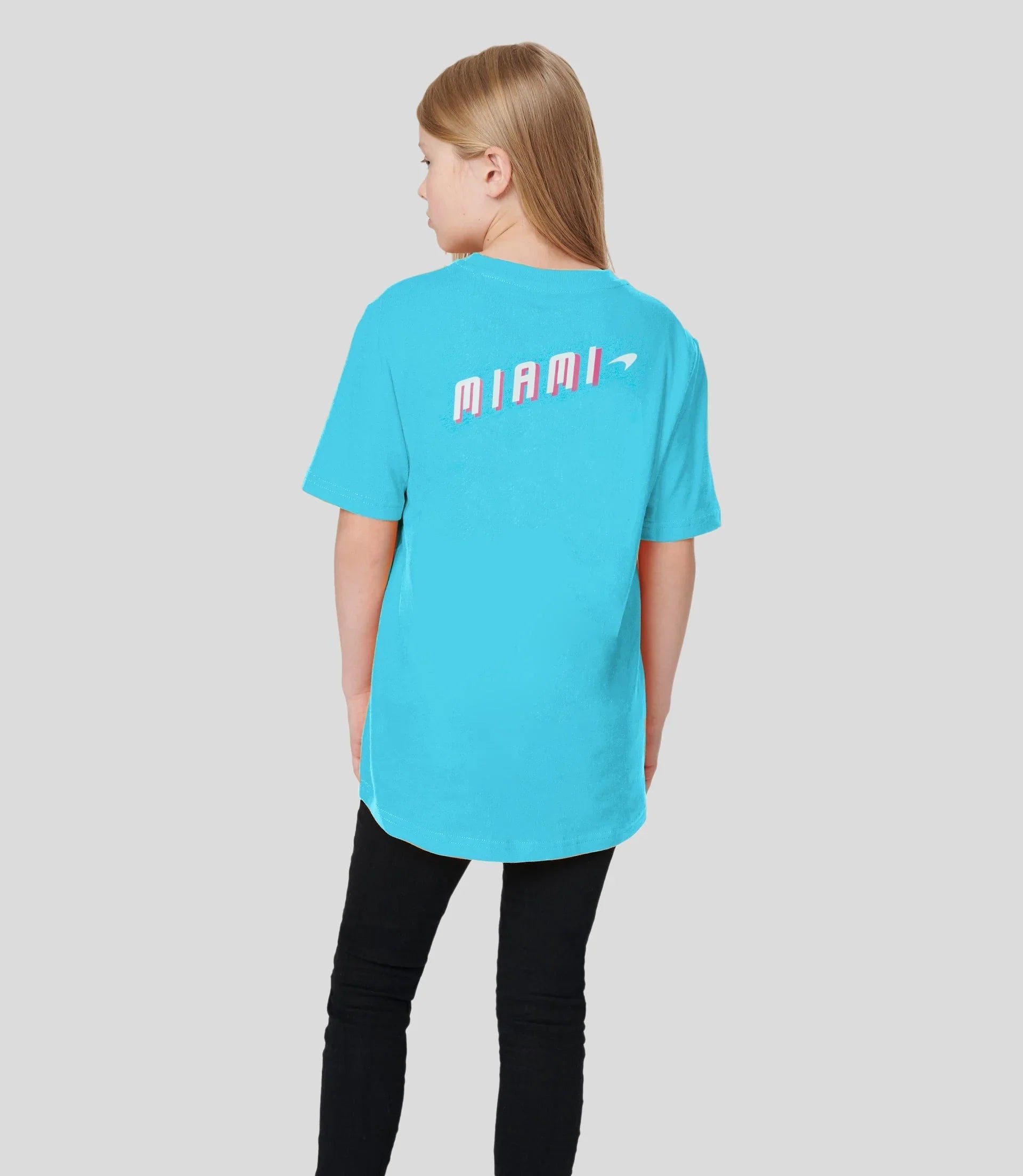 McLaren 2023 Miami Neon Logo T-shirt Blue Junior